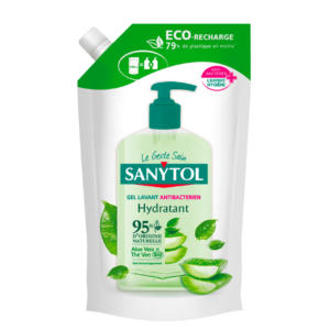 Lingettes mains désinfectantes hydratantes Sanytol - Thé Vert - 12